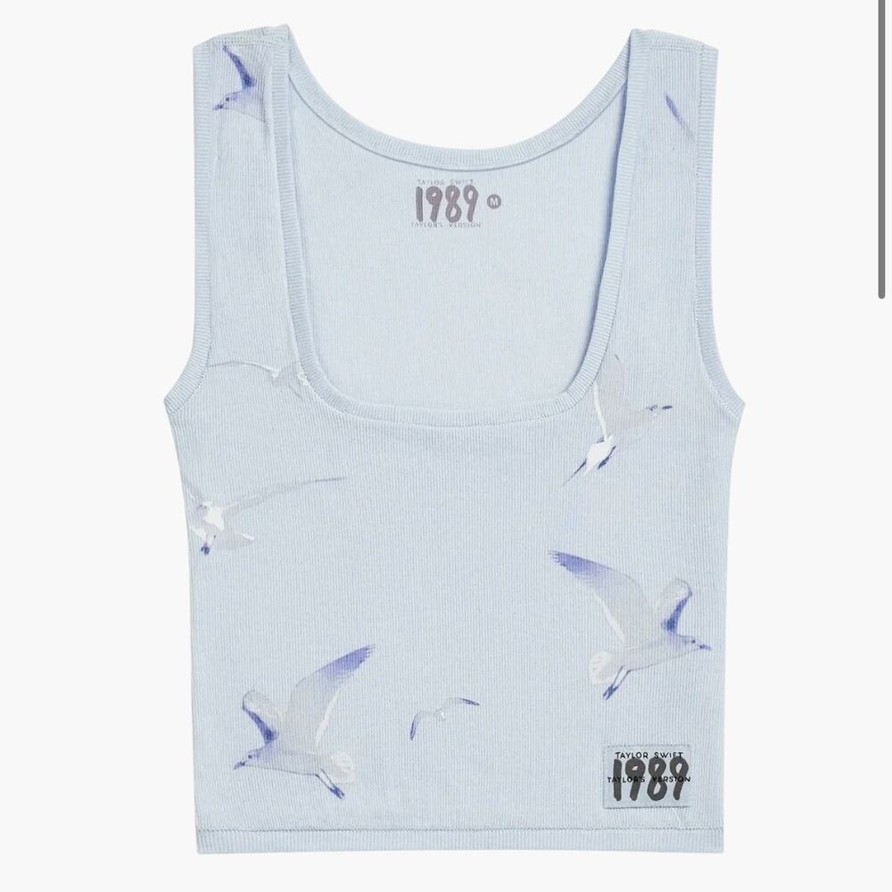 TAYLOR SWIFT 1989 BLUE SEAGULL TANK TOP SIZE LARGE SUMMER COLLECTION NEW IN-HAND